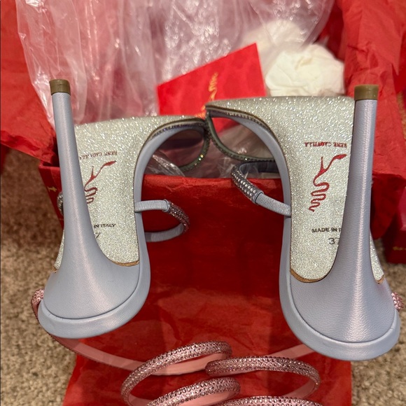 René Caovilla Crystal Spiral Heels Sandals Size 37 | Iconic Bridal Evening - Picture 8 of 10